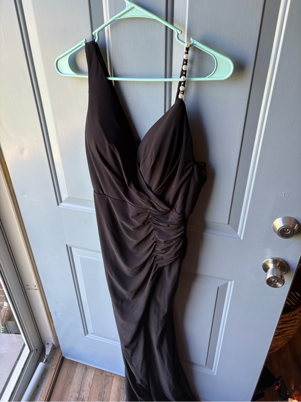 Mac Duggal pearl strap dress